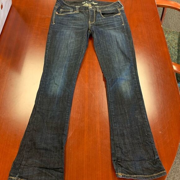 AEO Skinny Kick Sequin Pocket Bootcut Jeans sz 6S - Picture 2 of 6